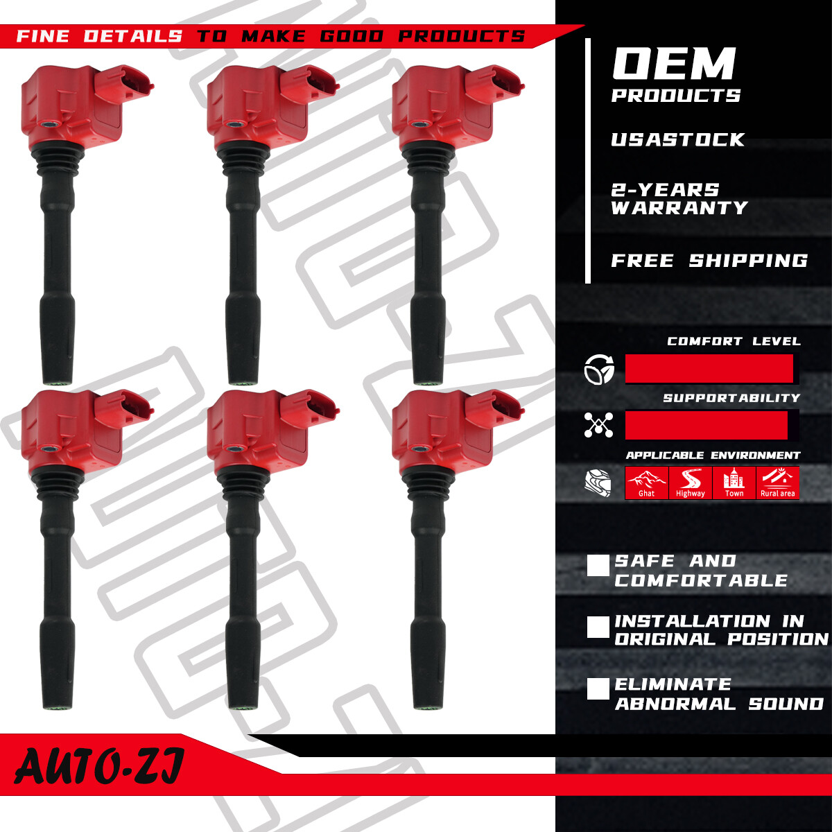 New Upgrade 6X Ignition Coil OEM For Maserati Ghibli Quattroporte Levante 288233