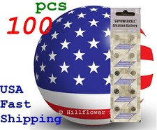 100 pcs AG5 LR48 G5 393 LR754 Elite Card 1.5V 0 Hg Alkaline Battery