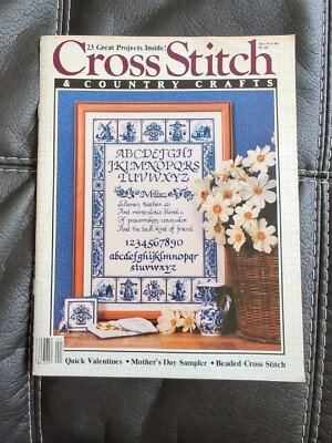 Cross Stitch Country Crafts Jan Feb 1986 Mother's Day Sampler Quick Valentines