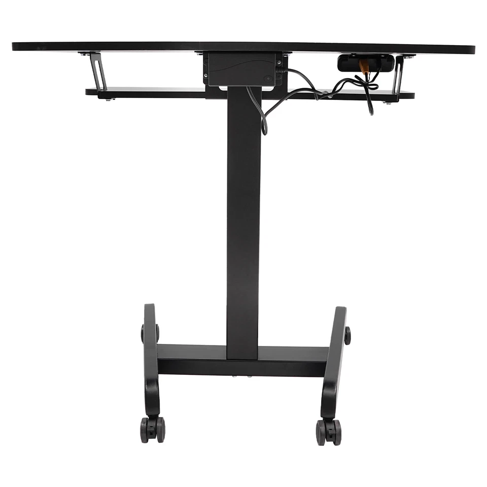 Estación de trabajo de escritorio de pie eléctrica 31,5x25", mesa negra, marco negro EE. UU. Foto 4 de 4