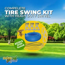 SWING SET STUFF INC. COMPLETE TIRE SWING KIT HEAV-DUTY TIRE SWIVEL (BLUE) 0301