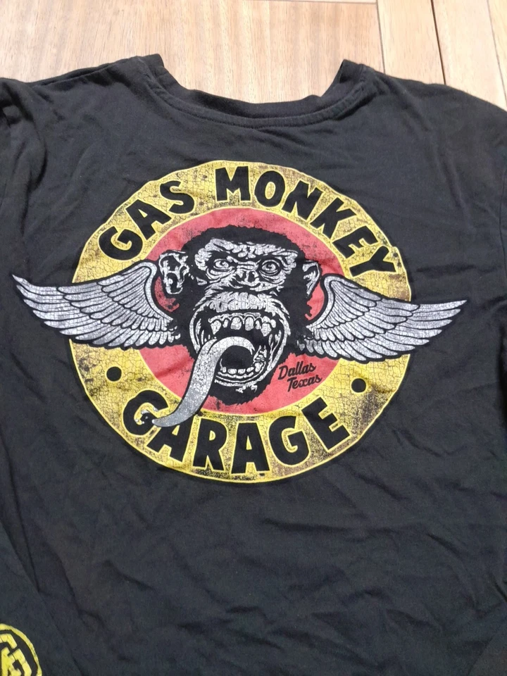 Camisa masculina de garagem Gas Monkey pequena manga longa logotipo preto - Imagem 4 de 4