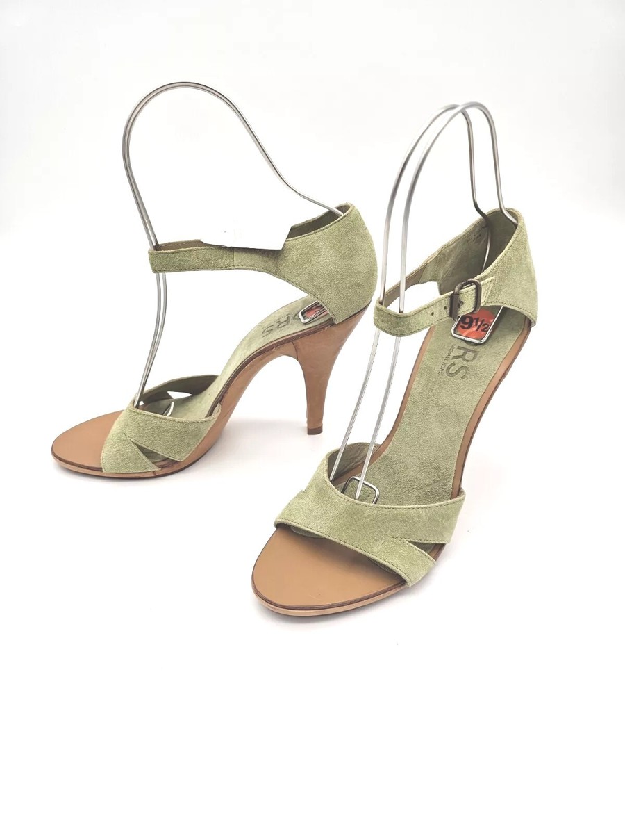 MICHAEL KORS グリーンミュール MICHAEL KORS Women's ALL LEATHER Pear Green Suede Sandal Heels 9.5