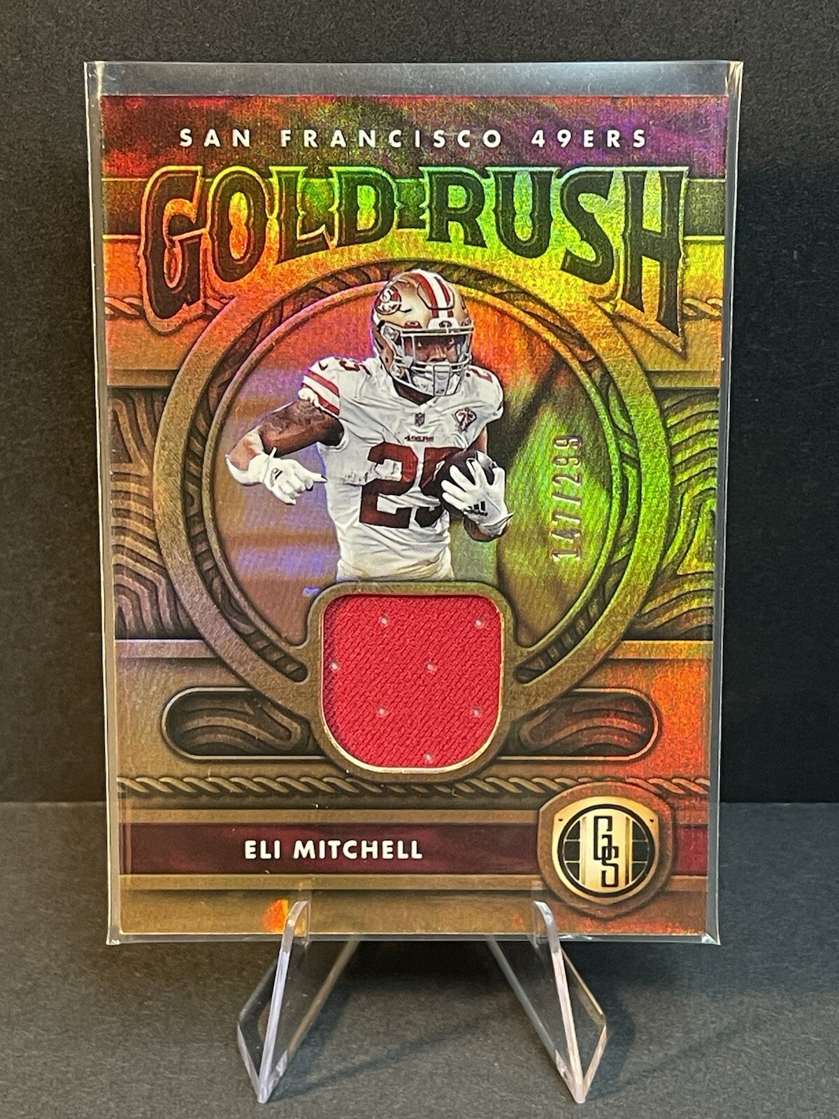 ELI MITCHELL 2022 PANINI GOLD STANDARD GOLD RUSH PATCH 147/299 #GR-EMI 49ERS