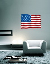 USA American Flag Wall Decal Large Vinyl Sticker 25" x 18"