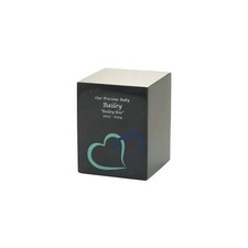 Monumental Memorials Hearts Blue Black, Extra Small Urn