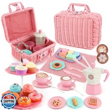 Viwulute Afternoon Tea Toys Set Pretend Play Food Toys for Toddler Girls, Par