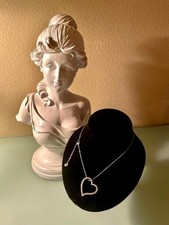 Striking Swarovski Open Heart w Crystal Pendant on 16" Adjustable Chain