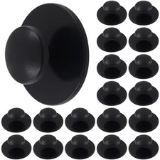 20 Pcs Self-Stick Kitchen Cabinet Knobs Adhesive Dresser Handles Matte Black