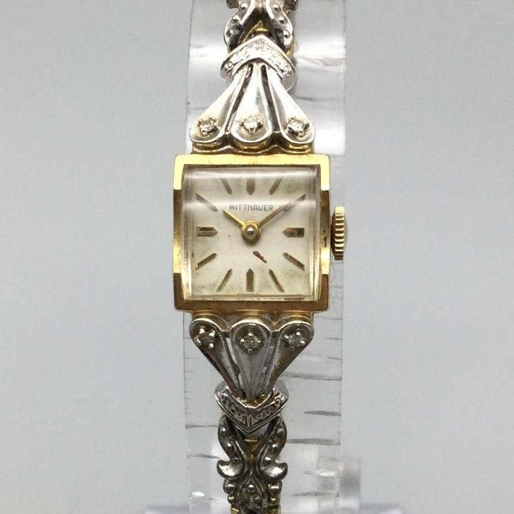 Vintage Wittnauer Diamond Womens Watch 14mm 14k Gold Stretch Band