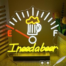 Sign for Wall Decor, Dimmable Beer LED Neon Light Bar Led I Need A Beer Neon
