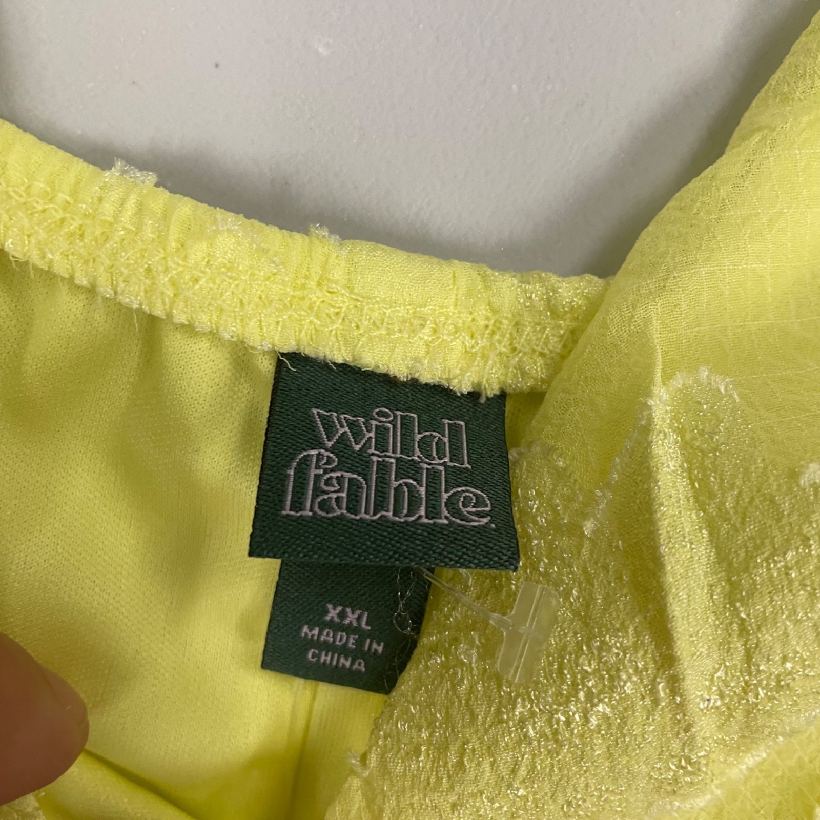 Wild Fable Sundress Ruffle Hem Spaghetti Straps Textured Yellow Size XXL