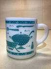 Vintage Hazel Atlas Turquoise Kitchen Aids Milk Glass Mug
