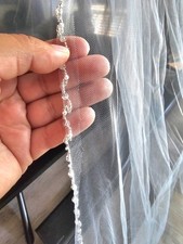 beaded edge wedding bridal veil Chapel Ivory