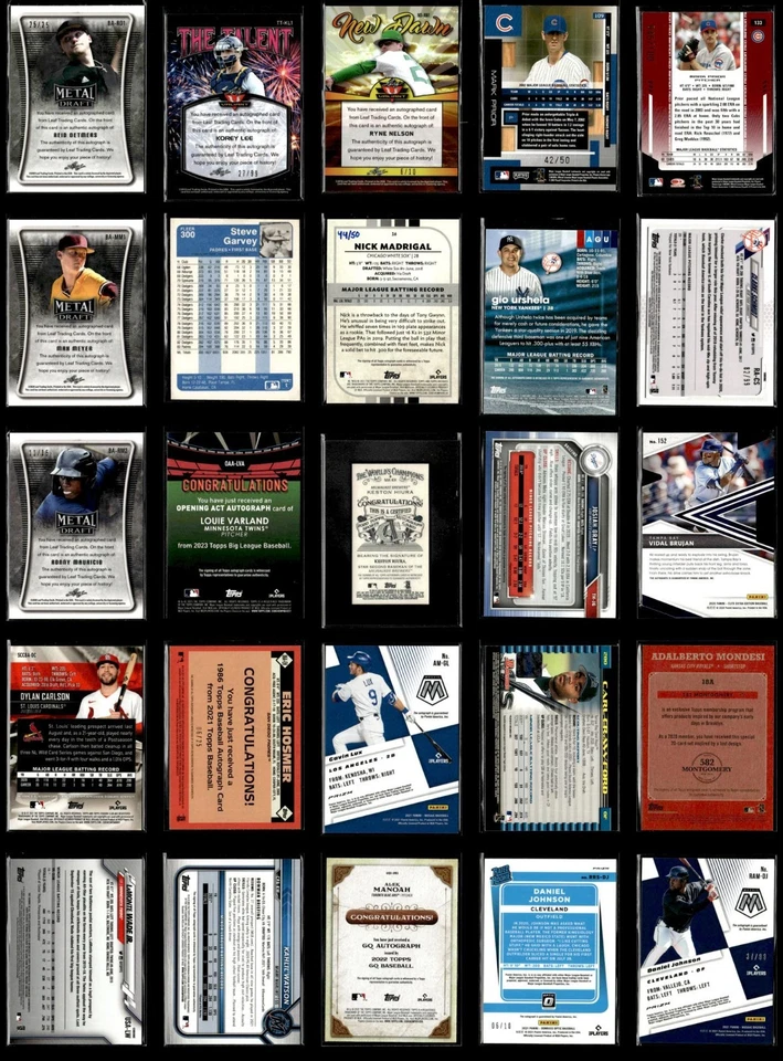 (25) 棒球卡亲笔签名套装多年/品牌超值! — 第 2/4 张图片