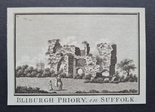 Antique 1786 print - Blythburgh Priory in Suffolk - Copper Engraving