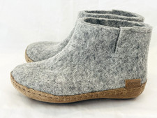Glerups Boot Gray Wool Child Slipper With Honey Rubber Bottom EU Size 29 US 12