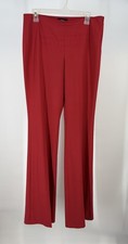 Theory Demitria Red 8 Traceable Wool Stretch Flare Dress Pants Trousers Chic