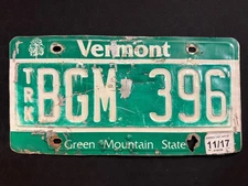 2017 Vermont License Plate BGM396 ........ GREEN MOUNTAIN STATE & MAPLE TREE