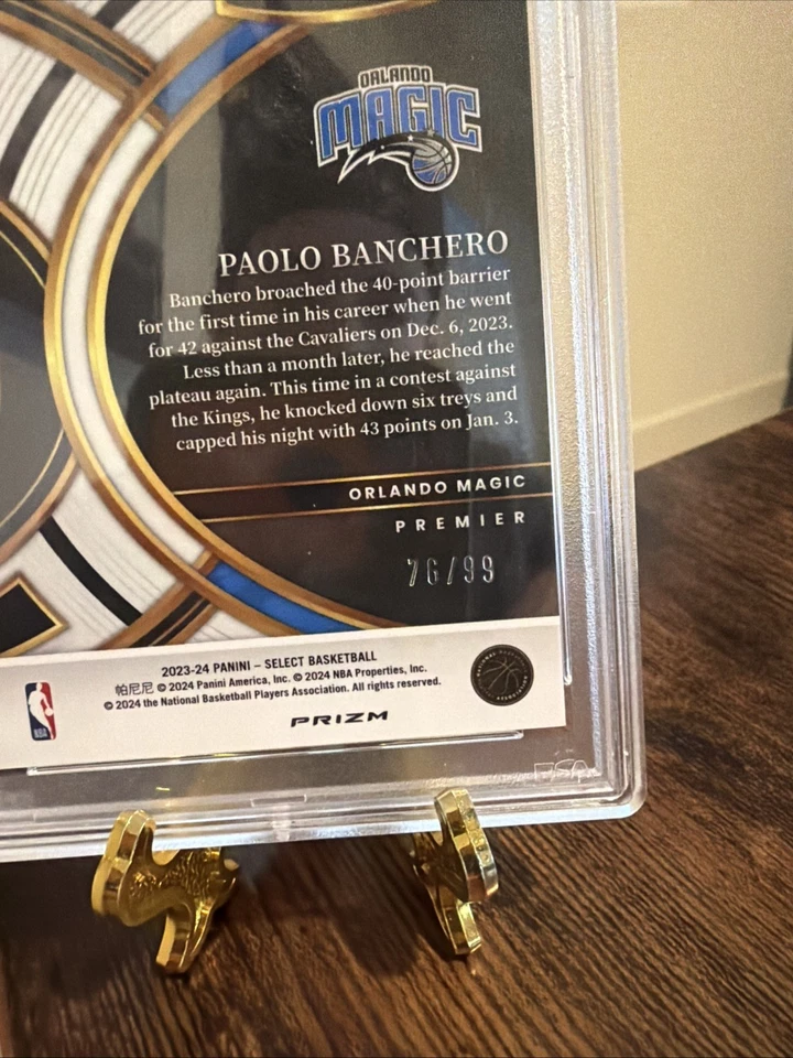 2023 Select Premier Paolo Banchero #170 - Purple Cracked Ice /99 - PSA 10 - Image 3 of 4