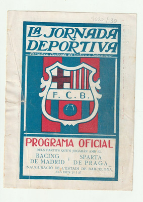 1922 RACING de MADRID v SPARTA PRAGUE (FC BARCELONA New Stadium Inauguration)