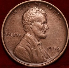 1909 VDB Philadelphia Mint Copper Lincoln Wheat Cent