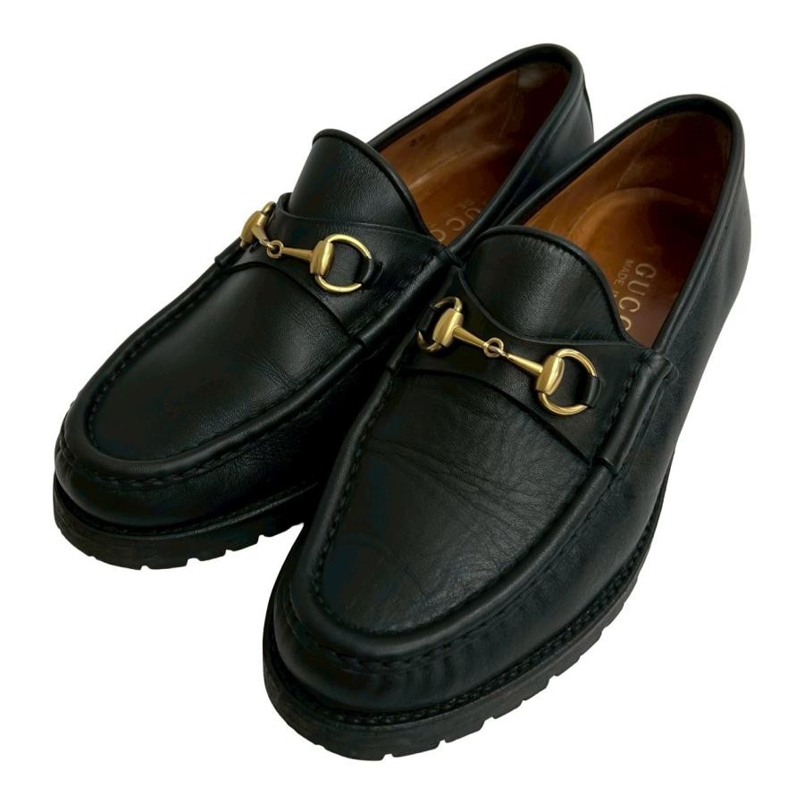 GUCCI Horsebit Leather Loafers Dress Shoes Size:36/JP:22.5 Black 141111K Authen thumbnail 4