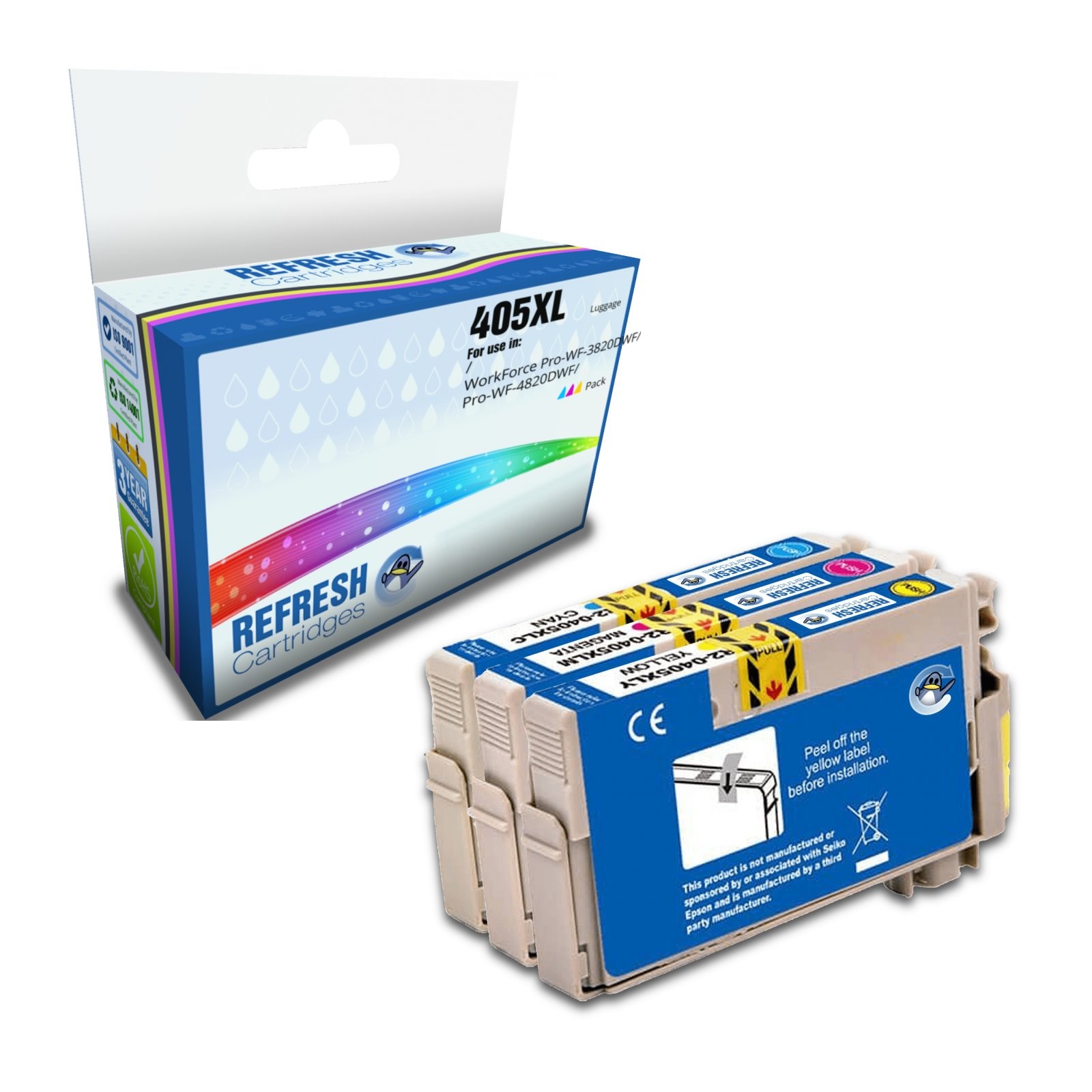 Refresh Cartridges 3 Colour Value Pack 405XL Ink Compatible With Epson Printers