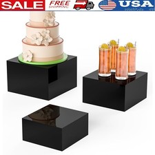 Acrylic Dessert Stand Set 3 Tier Cake Display Boxes Buffet Risers Wedding Party