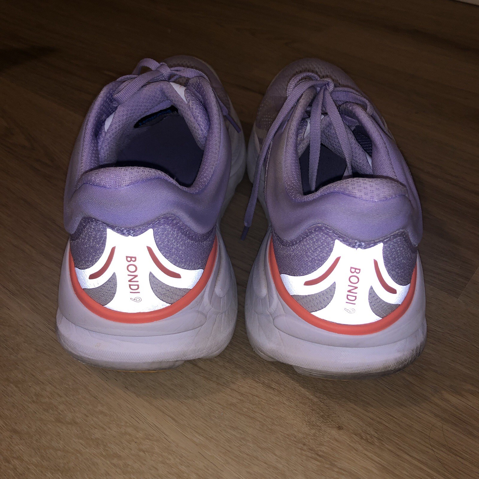 Womens Size 11 B Hoka One One Bondi 9 Aster Flower Starlight Glow W Purple  thumbnail 2