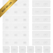 18 Pack Shower Caddy Adhesive Replacement Strips Transparent Waterproof Hooks