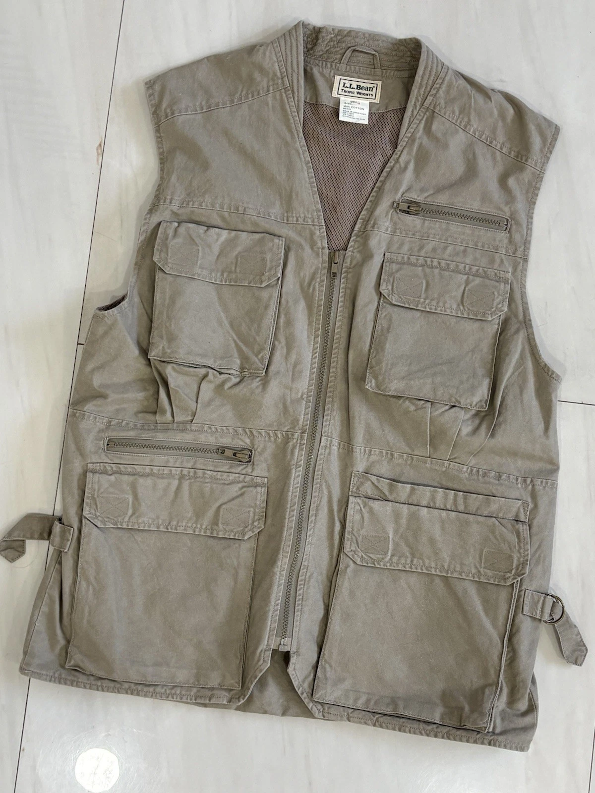 Vintage L.L Bean Tropic Weights Vest Fishing Hunting Travel Safari Mens Medium