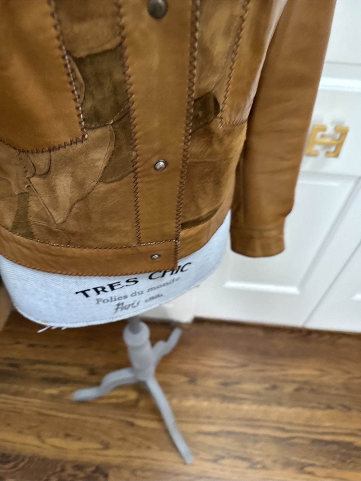 Vintage Leather/Suede Patchwork Jacket Women’s S … - image 4