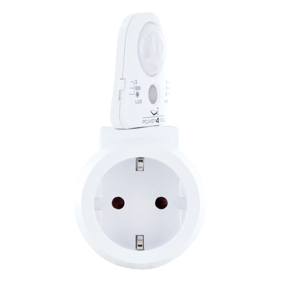 Zwischenstecker Adapter Steckdose Bewegungsmelder Lichtsensor drehbar Innen - Bild 2 von 4