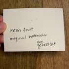 Original ACEO watercolor - Neon Fruit dragon fruit pitaya art by geekella — photo 3