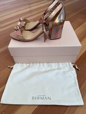 Alexandre Birman Clarita Gold Block Heel Sandal - NEW   Sz 39 / 9 