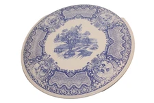SPODE Blue Room Collection SEASONS Raised Blue & White Cake Plate ENGLAND