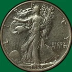 1938-D Walking Liberty Half Dollar Almost Uncirculated AU Coin, Cleaning #35341