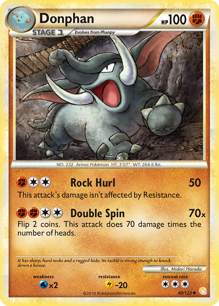 Donphan (40/123) [HeartGold & SoulSilver: Base Set] Near Mint Reverse Holofoil