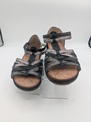 Ladies Remonte Black And Silver Sandals With Strap Size 38 (8)