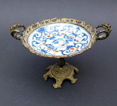 Kleine Anbietschale mit Bronzemontur Kangxi Periode 1662-1722