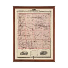 Old Map of Poweshiek County, IA 1875 - Vintage Iowa Art
