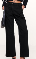 NWT Banana Republic Women RT 120 Black The Weekender Straight-Leg Twill Pant 2R