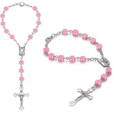 2 Pieces Car Rosary Rearview Mirror Auto Rosary Religious Car Mirror Hanging Acc