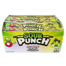 Sour Punch Rainbow Straws Chewy Candy, 2 Ounce (Pack of 24)  FREE SHIPPING