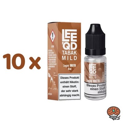 LEEQD Tabak Mild 3mg/ml Nikotin, Liquid 10x 10ml