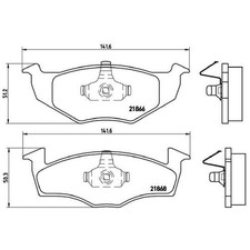 Satz Bremsbeläge Bremsklötze vorne für VW Vento 1H2 | 24199393
