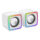 MARSGAMING MSCUBEW White, Compact RGB Gaming Speakers, 8W DSP Sound Processor, V