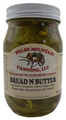 BREAD & BUTTER PICKLES Sweet Thin Slice Pickles 1-12 Pint Jar Amish Homemade USA