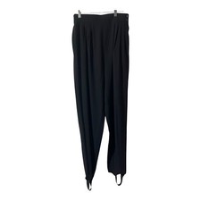VTG Counterparts Women  s Black Pleated Stirrup Pants Trousers Elastic Waist S 14